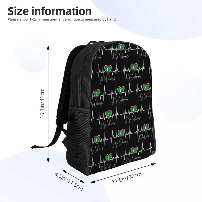 Mochilas con impresión 3D de la bandera patriótica de las Maldivas para niñas, niños, escuela, universidad, bolsas de viaje, bolsa de libros para computadora portátil de 15 pulgadas