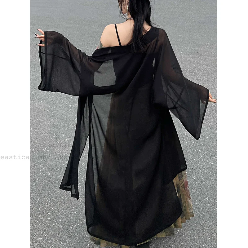 التقليد Hanfu الحصان تنورة دعوى المرأة أنيقة النمط الصيني فستان مثير حبال سترة علوية شيونغسام مجموعة زي خمر
