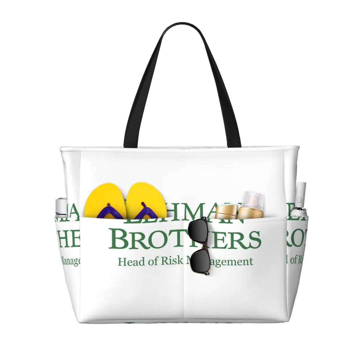 Lehman Brothers Risk Management 2008 Fin Beach Tote Bag Sport Gym Yoga Duffle Large Tote Bag Women Travel Bag Fitness bag