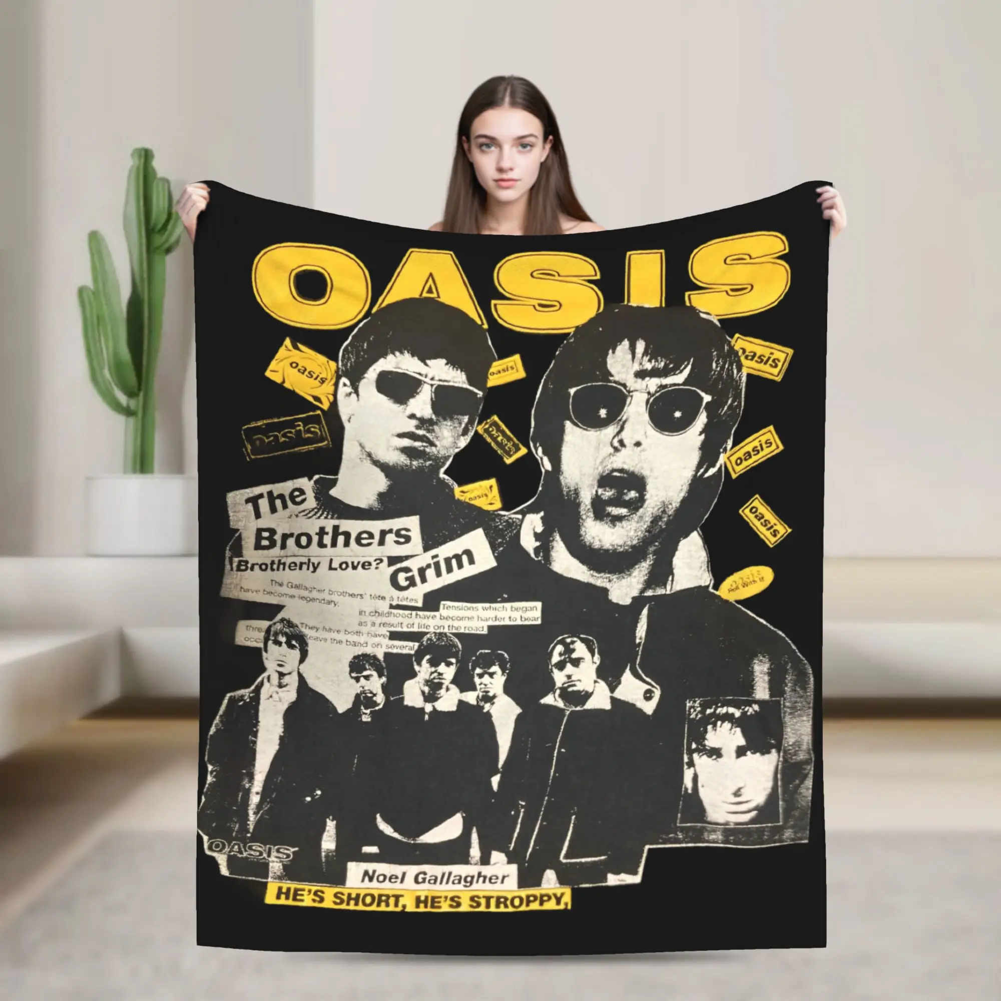 Definitely Maybe  Rock Band Music Blanket Cover O-Oasis Flannel Throw Blankets Airplane Travel Decoration Soft Warm Bedspreads