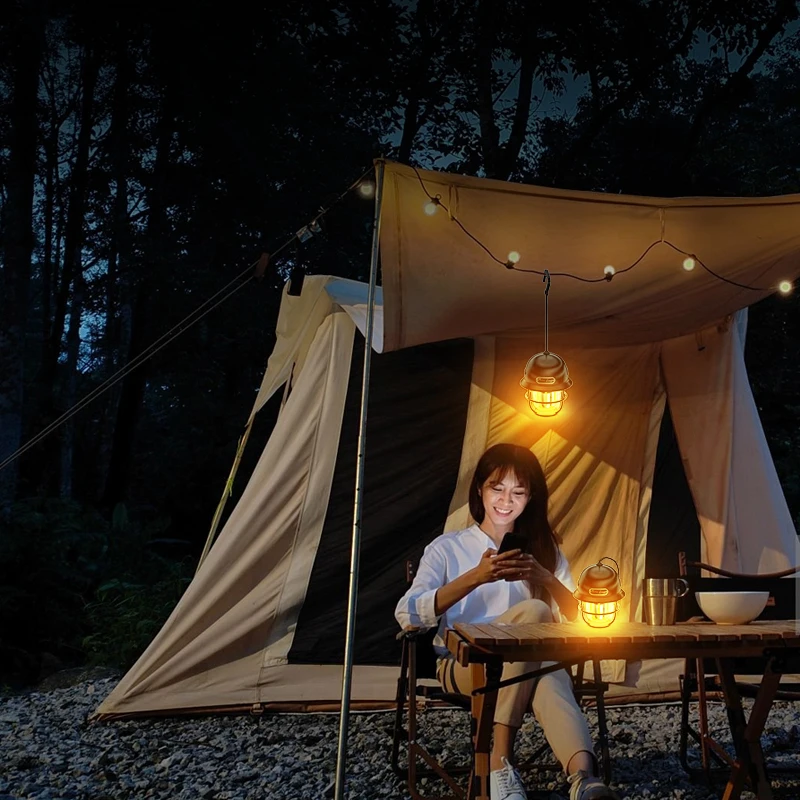 Imagem -06 - Tent Night Light Led Handle Camping Usb Recarregável Power Bank Bulb Lâmpada Portátil ao ar Livre Lanterna de Emergência para Acampamento ao ar Livre