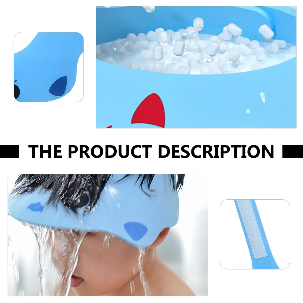 2 قطعة قبعات استحمام الطفل مقاوم للماء البوليستر قابل للتعديل سلامة قناع الشامبو قبعات حماية العين الأذن قبعات حمام الرضع للاستحمام و #5