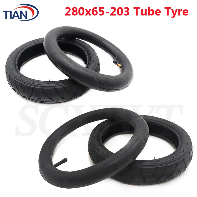 12 inch Pneumatic Tire 280x65-203 Inner Tube Outer Tyre for Children\'s Bicycle Trolley Baby Stroller Handcart Wheels Parts