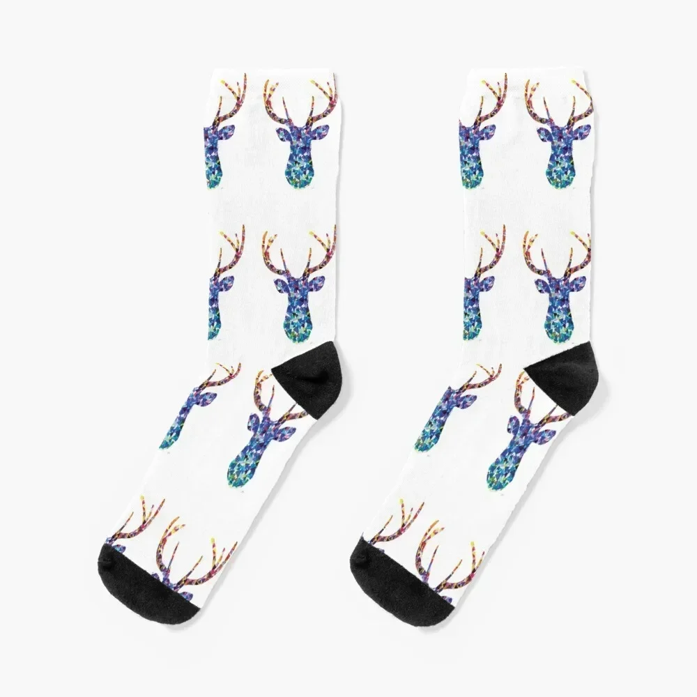 

Blue Deer - Geometric Painting Socks cartoon christmas stocking Men's Socks Luxury Women's