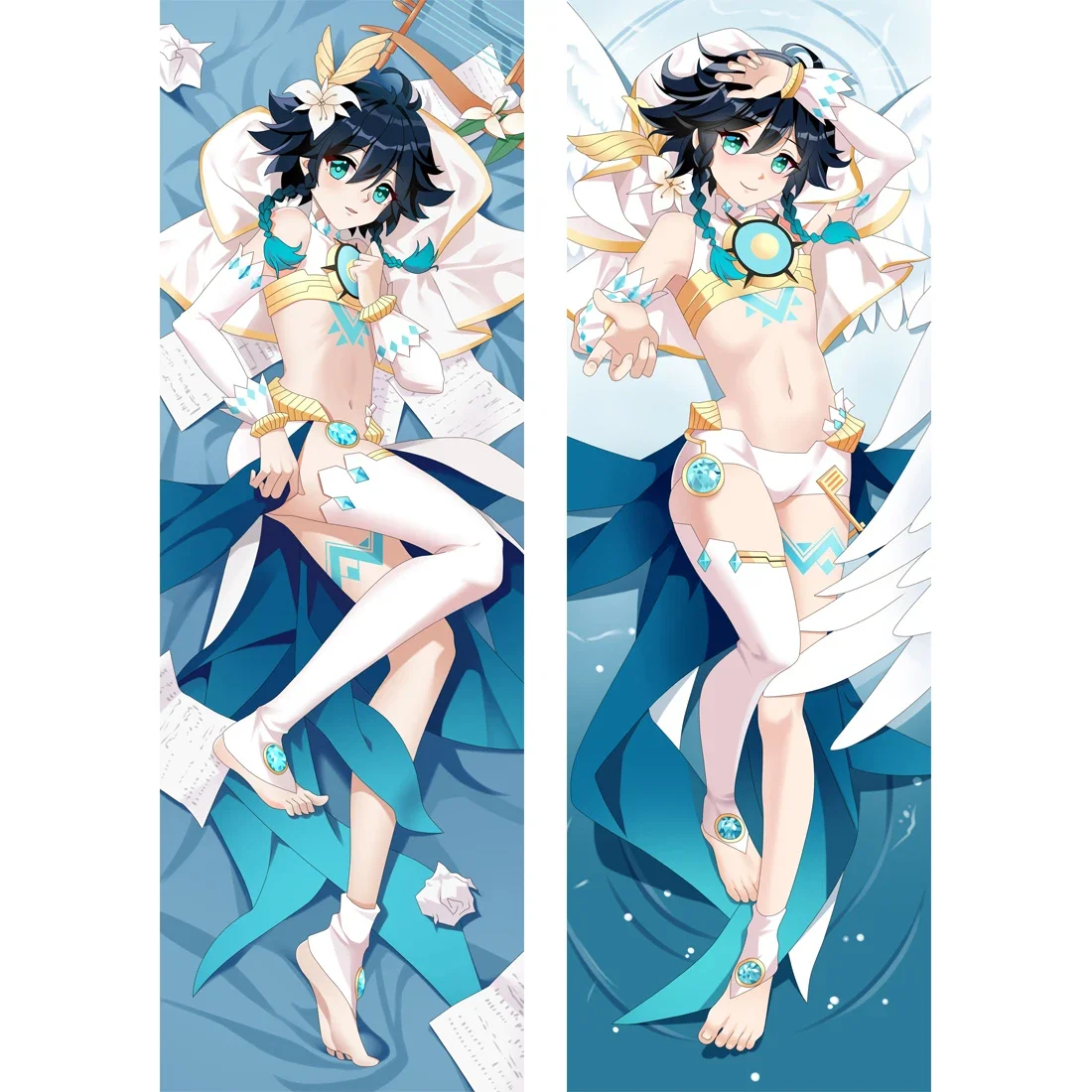 

Game Genshin Impact Venti Cosplay Body Pillow Case Long Impact Costume Halloween Hug Body Throw Cushion Pillow Cover Case