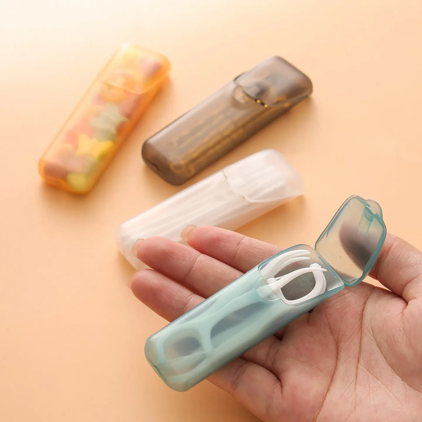 4PCS Mini Travel Organizer Box Eco Friendly Small Item Storage Box PpPlastic Pill Case Mini Portable Toothpick Holder For Travel