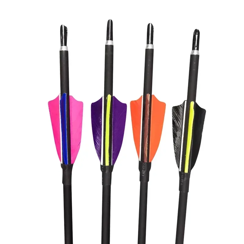 6/12pcs Archery Carbon Arrows Hunting Spine900 OD7mm 2