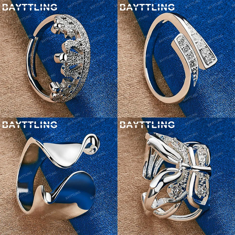 

Fashion 925 sterling silver open exquisite butterfly crown ring women's elegant temperament gift accessories jewelry