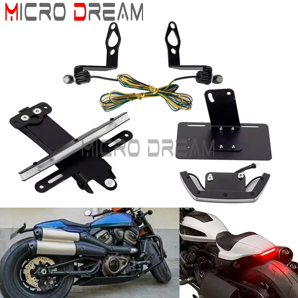 

Motorcycle LED License Plate Bracket Light Tail Tidy Fender Eliminator Holder Signal Lamp For Harley Sportster S 1250 RH1250S