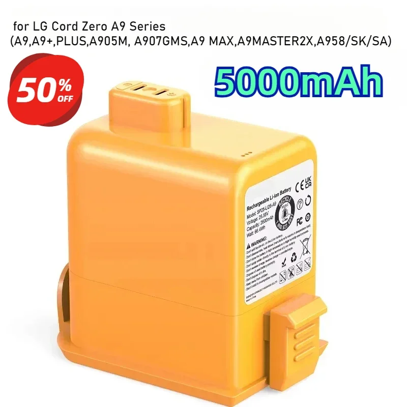 5000-mAh-Akku für LG Cord Zero A9-Serie (A9, A9+, PLUS, A905M, A907GMS, A9 MAX, A9MASTER2X, A958/SK/SA) EAC 63758601   EAC 63382208