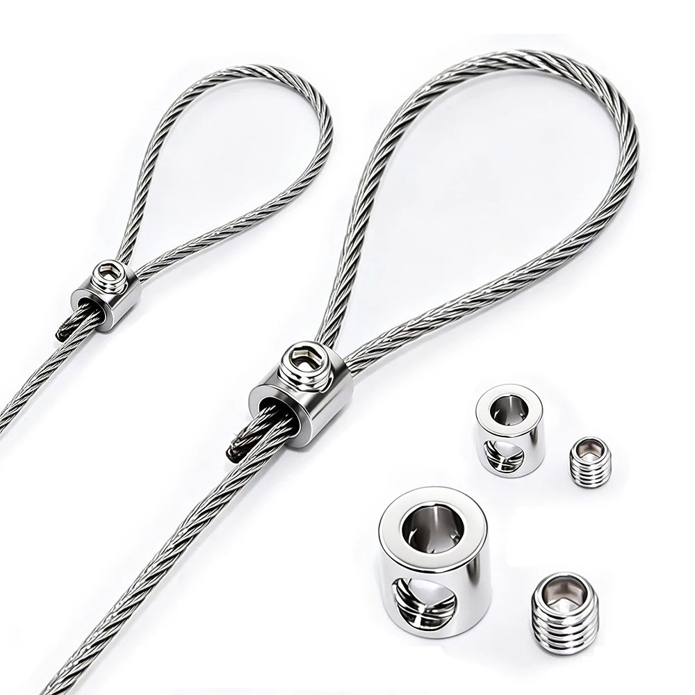 1.2/2mm Coated Steel Wire Rope Kit Adjustable Cable Clamp Metal Fixing Clip For Billboard Hanging Lighting Suspension Solution - view 4