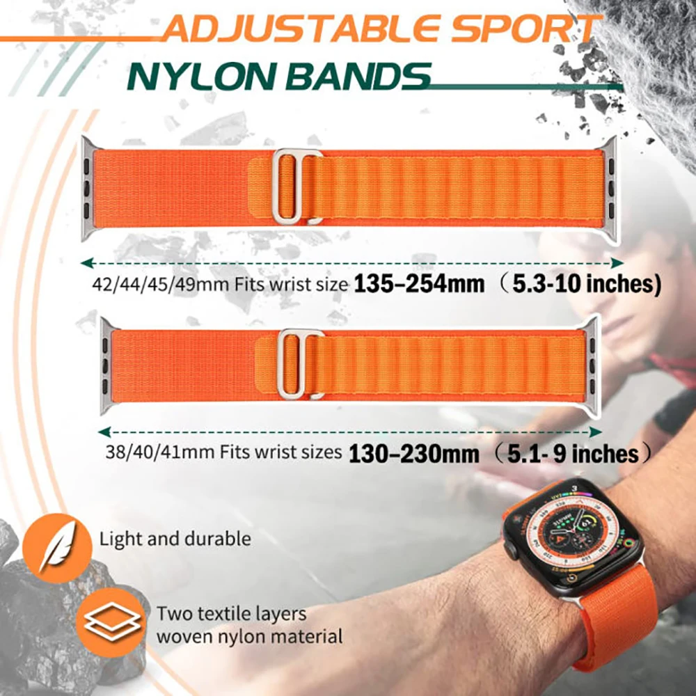 Alpine Nylon Strap for Apple Watch Ultra 3 2 49mm Braided Band iWatch Series 11 10 9 8 7 SE 46mm 42mm 45 44 40 41 38mm Bracelet