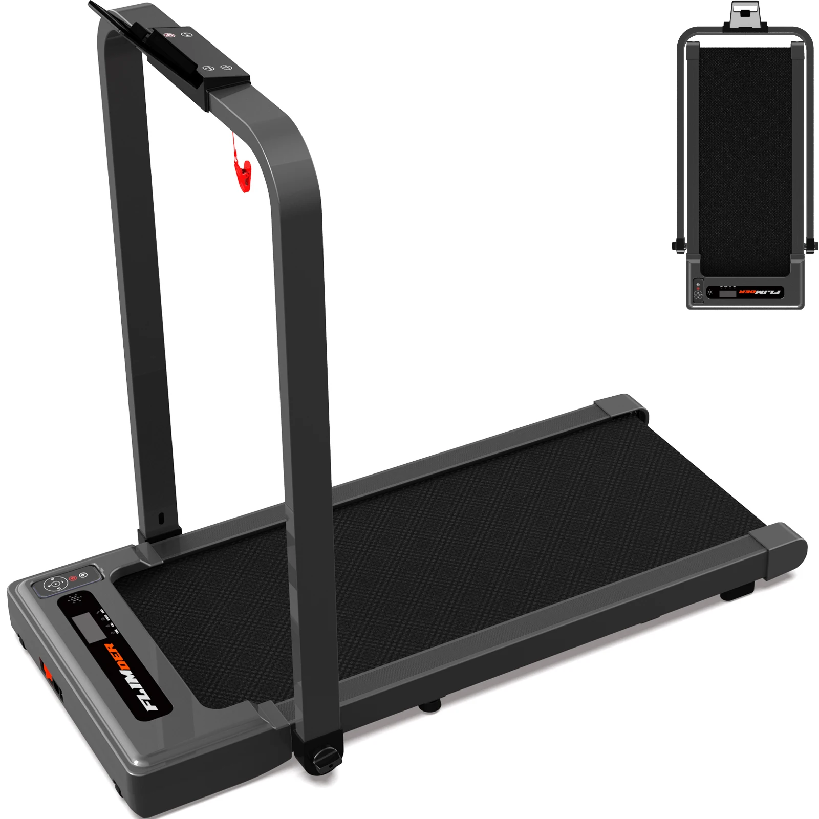 

2-in-1 Electric Treadmill - 2.5HP, 0.5-7 MPH Speed, 12 Programs, LED Display, Remote Control, 300 lbs Capacity