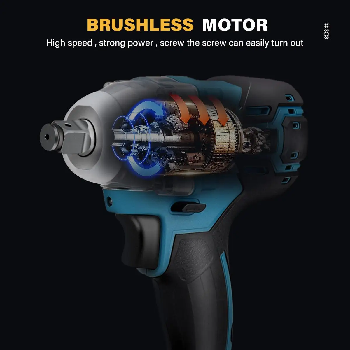 Imagem -05 - Violeworks Brushless Chave de Impacto Elétrica Chave de Fenda sem Fio Ferramenta Elétrica para Makita 18v Bateria 1000 nm 2