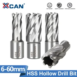 XCAN HSS Drill Bit Hollow Drill Set 6-60mm Annular Cutter Weldon Shank Core Drill Bit for Stainless Steel Metal Drilling Tools