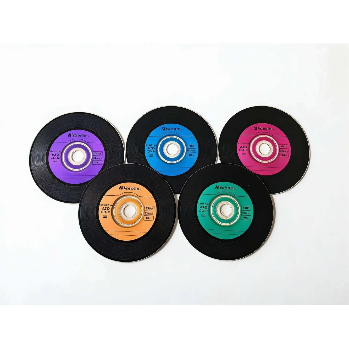 Digital Vinyl AZO CD-R Disc CDR CD Disc Blue 52X 700MB 80Min 5pcs/pack Five Colors