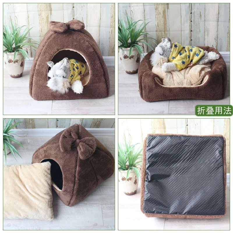 Winter Warme Haustier Hund Haus Katze Bett Matte Abnehmbare Zwinger Nest Haustier Korb Weiche Bequeme Kätzchen Schlafen Haustier Nest Katzen Produkt – Detail 3