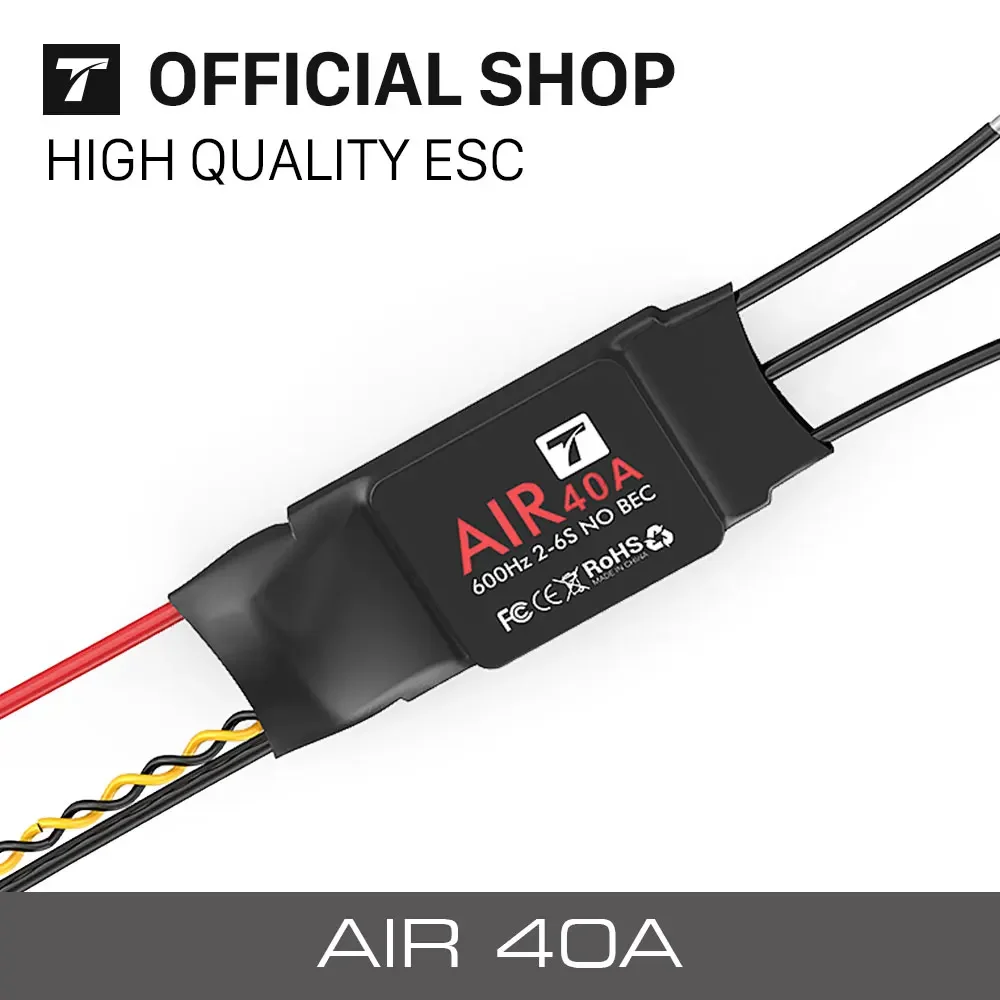 T-MOTOR ESC Air 40A (2-6S 600HZ NO BEC) Brushless Motor Electronic Speed Controller for Multicopter