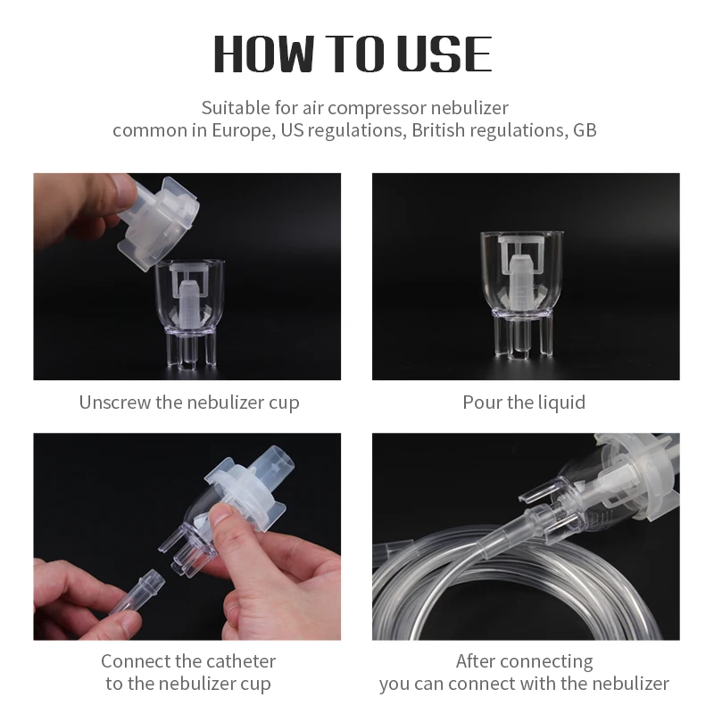 Health Care Atomized Spray Cup Atomizing Cup Aerosol Nebulizer Compressor Sprayer Cup Nosepieces Catheter Inhaler Accessorie