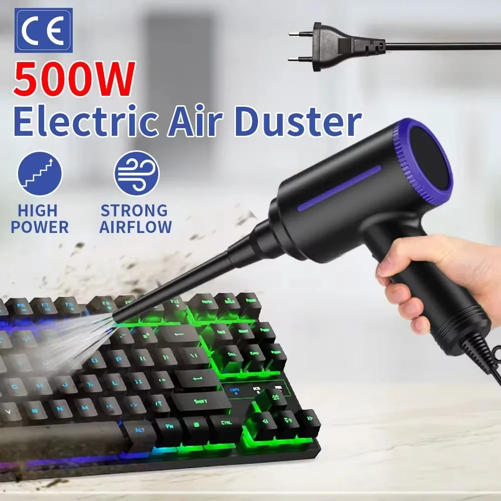 Electric Compressed Air Duster 500W Air Blower Air Cleaner for Keyboard Computer PC Clean Hair Dryer,Air Pump for Inflatables