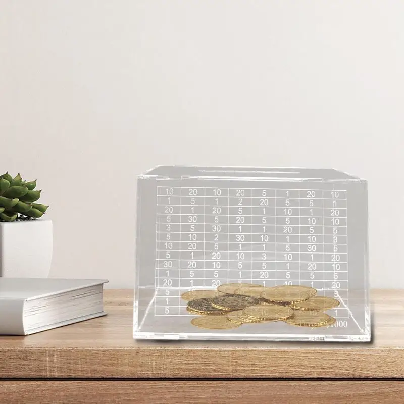 

Clear Money Bank Transparent Cash Coin Money Saving Bank Money Bank Coin Jar Box Compact And Practical Coin Container For Real