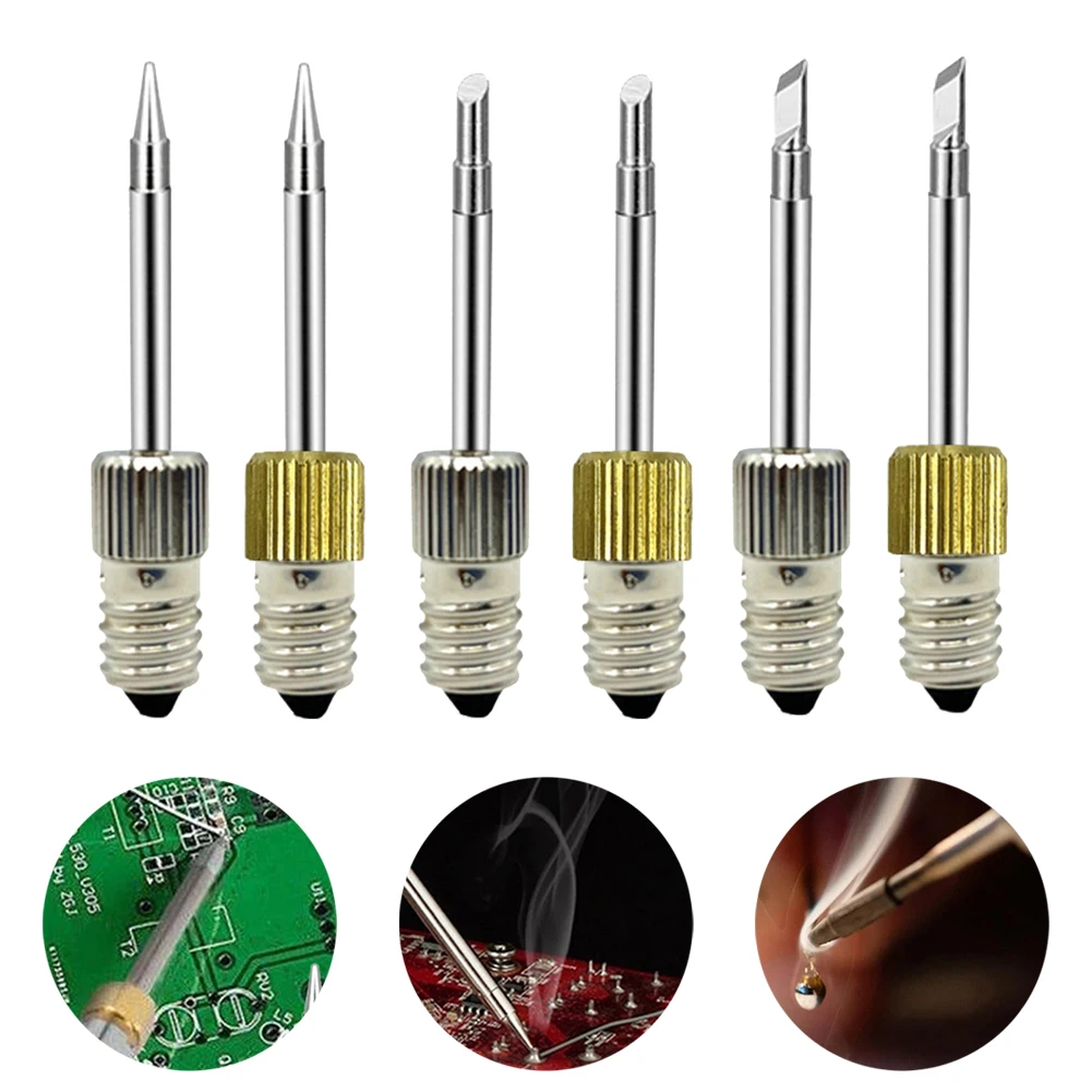 Welding Soldering Tips USB Soldering Iron Head Replacements Threaded Soldering Tip B C K Type For E10 Interface Soldering Iron