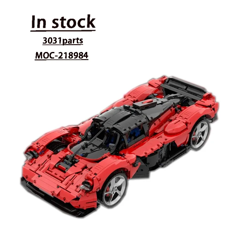 

MOC-218984 Red New Supercar Racing Car 1:8 Building Block Model3031Parts MOC Creative Boy Kids Birthday Building Blocks Toy Gift