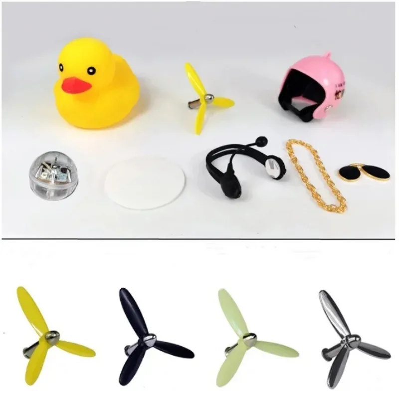 Bike Rubber Duck Helmet Luminous Propeller Strap Sunglasses Gold Chain Novelty Car Duck Accessories Wholesale in Bulk