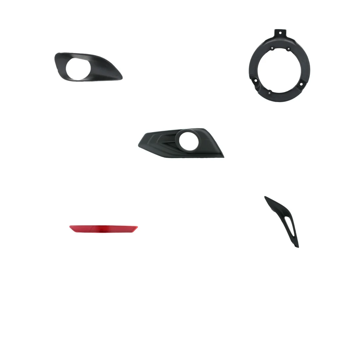 Left fog cover Front grille decorative strip Decorative panel front bumper Left side hole cover of front bumper