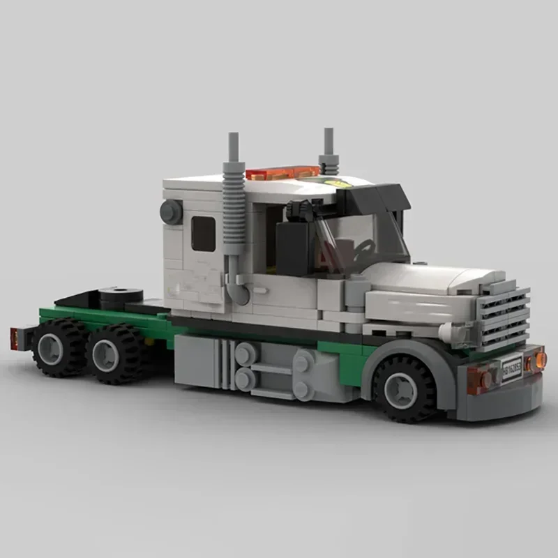 MOC-Briques de construction de camion cargo aérien, conteneur, remorque, modèle de voiture, blocs modulaires technologiques, ensembles de bricolage, assemblage, jouet cadeau de Noël