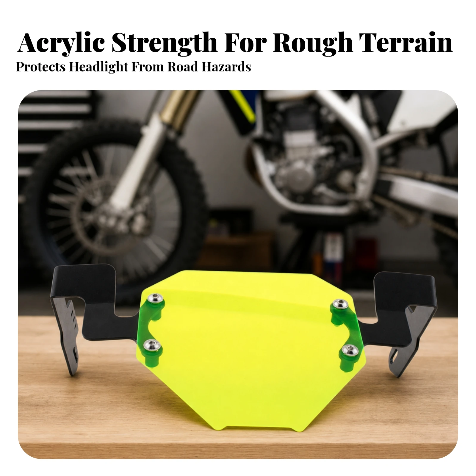 Acrylic Headlight Guard with Brackets Impact-Resistant Motorcycle Headlight Guard Cover for Adventure Riders, All-Terrain