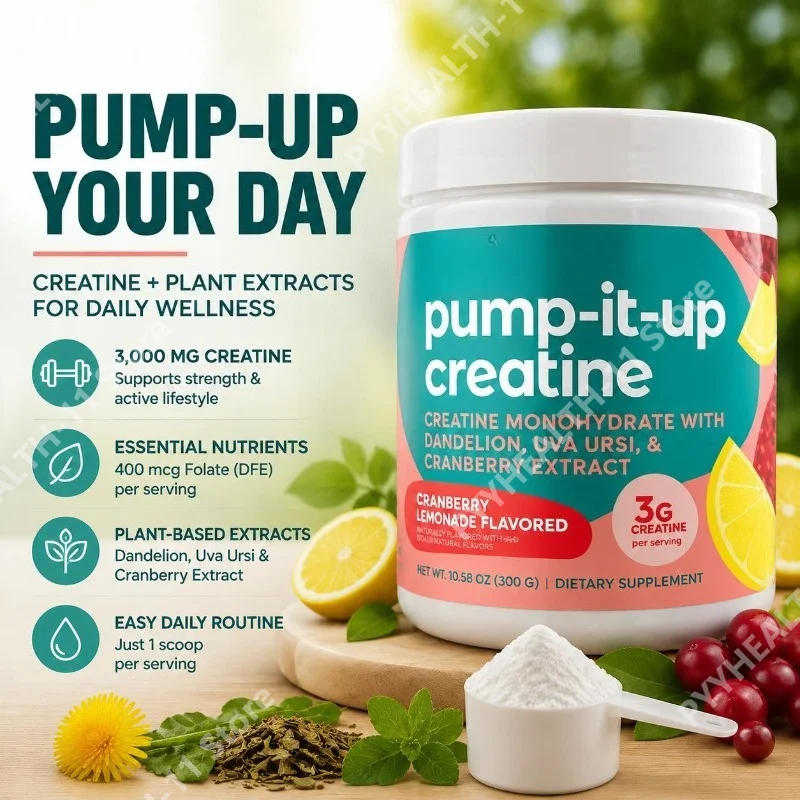 Creatine Monohydrate Powder with 3,000 Mg Creatine Monohydrate, Folate 400 Mcg DFE, Dandelion Cranberry 50 Servings