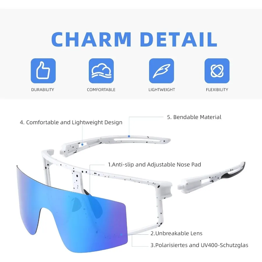 Polarized Sunglasses for Men Women Youth Sports Baseball Cycling Running UV400 Protection Sun Glasses with AntiReflective Coati