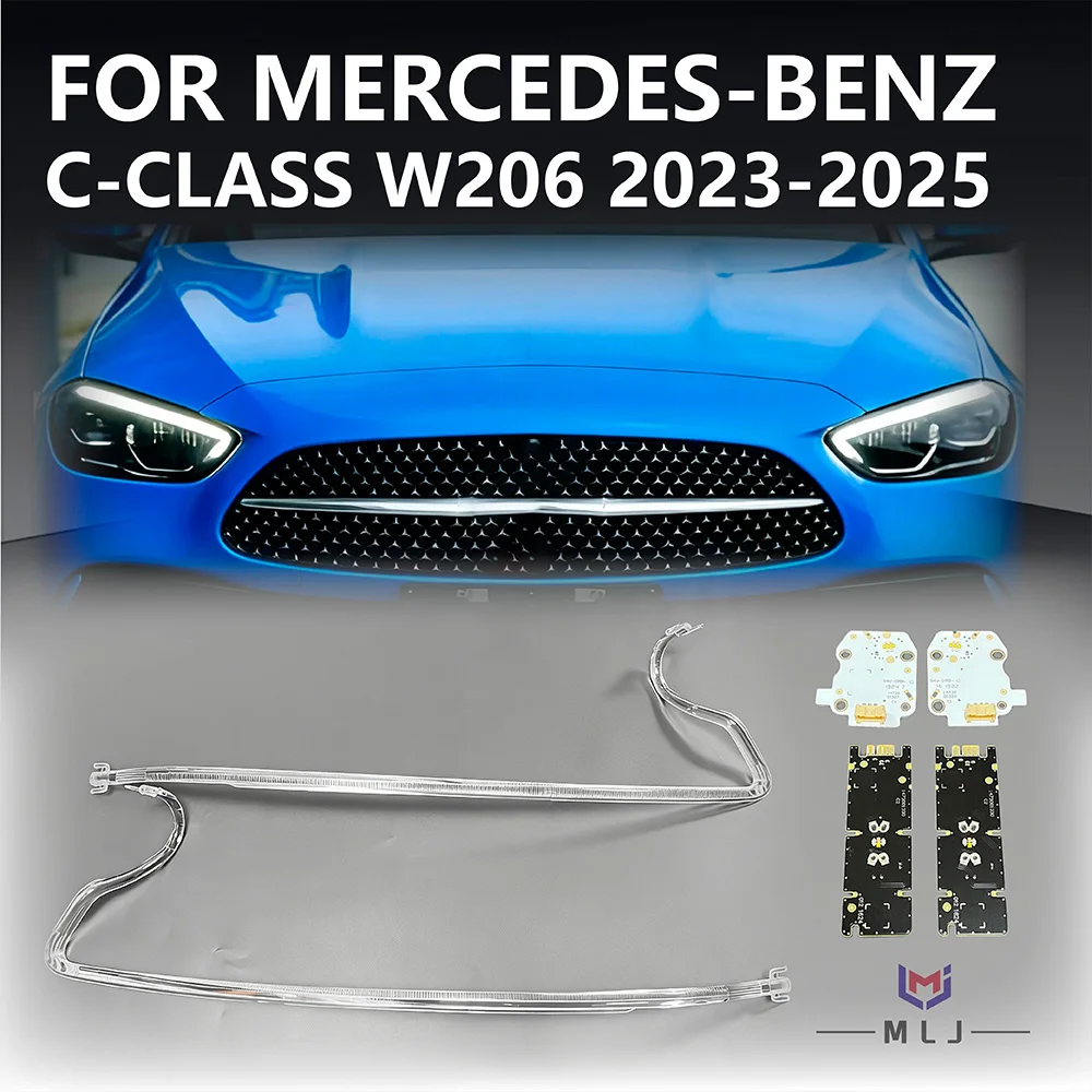 

For Mercedes-Benz C Class W206 2023 2024 2025 Headlight DRL Light Source Board Light Guide Strip LED Angel Eye Car Accessories