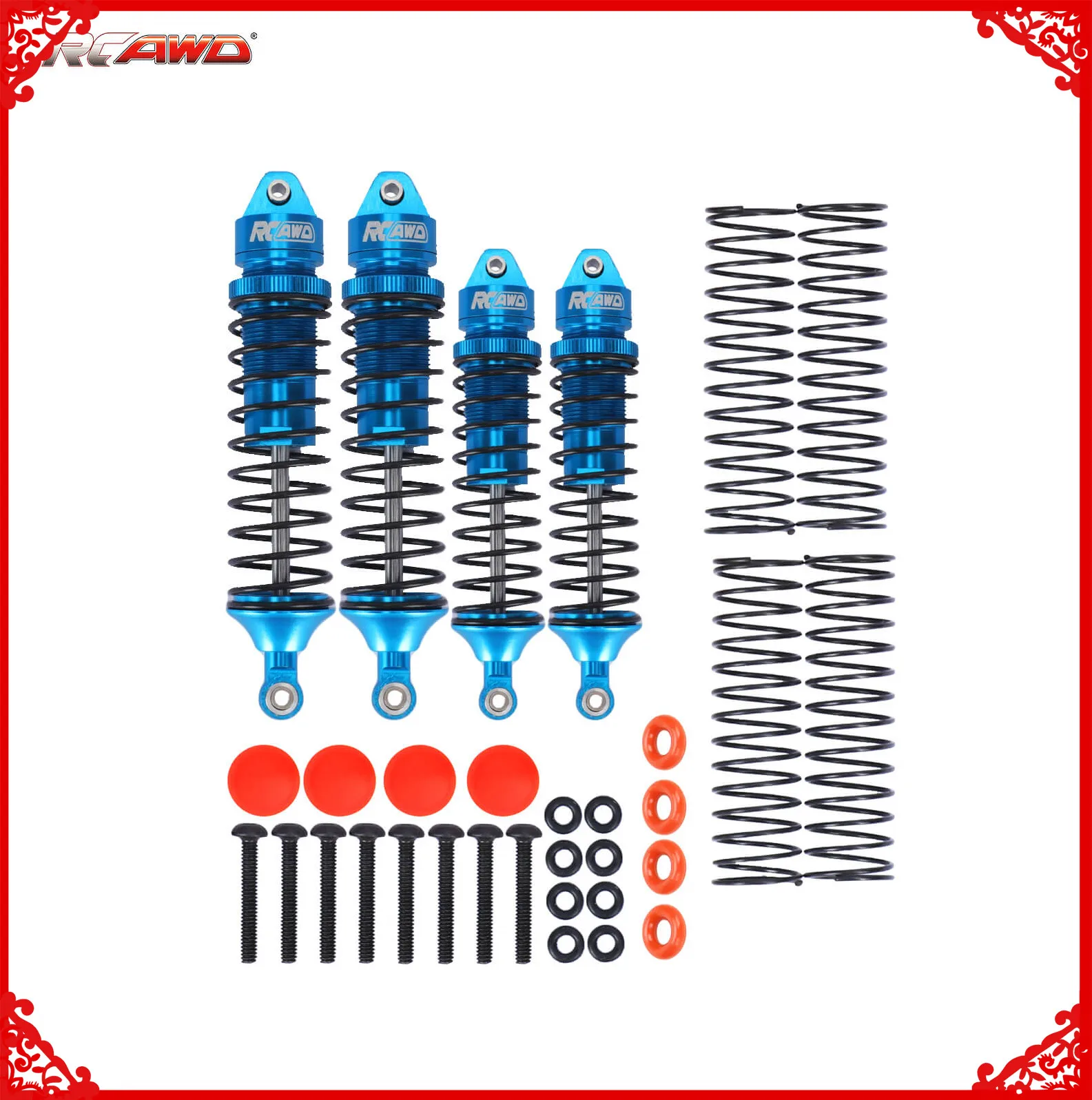 RCAWD Full Alloy front & rear Big Bore Shocks For 1/10 Arrma Vorteks 4X4 3S BLX Truck upgraded part 4pcs/set