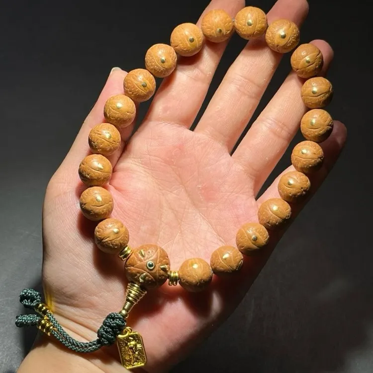 Tibetan Style 12-13mm Solid Phoenix Eye Bodhi Mala Bracelet Chinese Feng Shui Lucky Blessing Wealth Good Fortune Prayer Beads