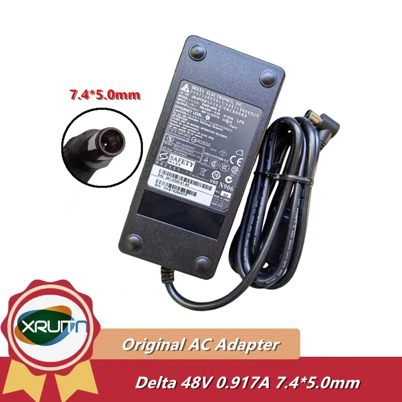 Adaptador de CA genuino DELTA EADP-48EB B 48V 0.917A para CISCO CP-PWR-CUBE-4 CP-8900 9900 8945 9951 fuente de alimentación de teléfono IP 341-0330-01