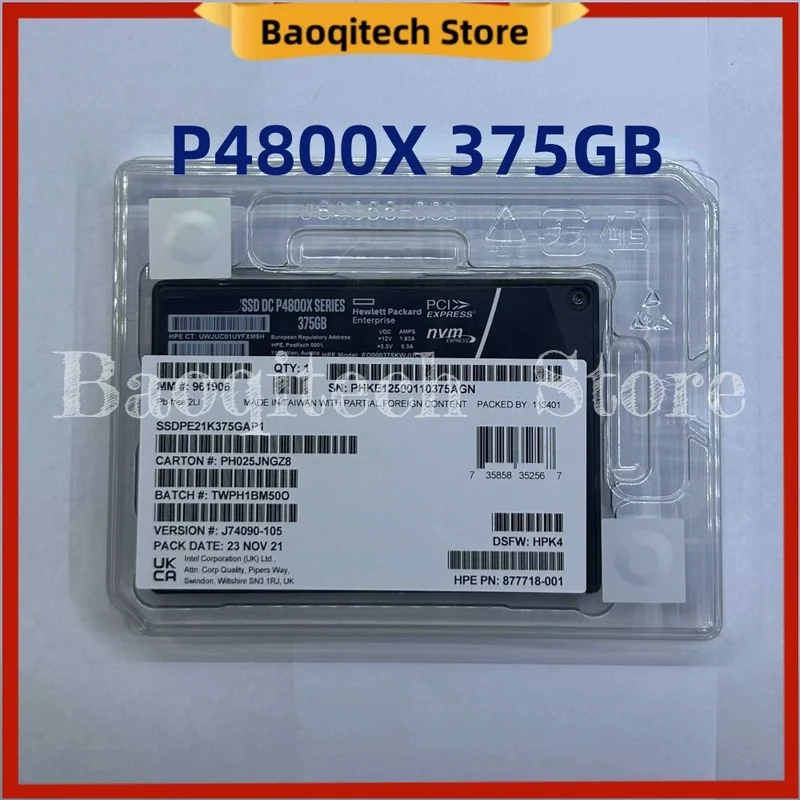 Brand new original genuine P4800X 375G U.2 Ultra Long Life Enterprise Solid State Drive For Intel Aoteng System Disk