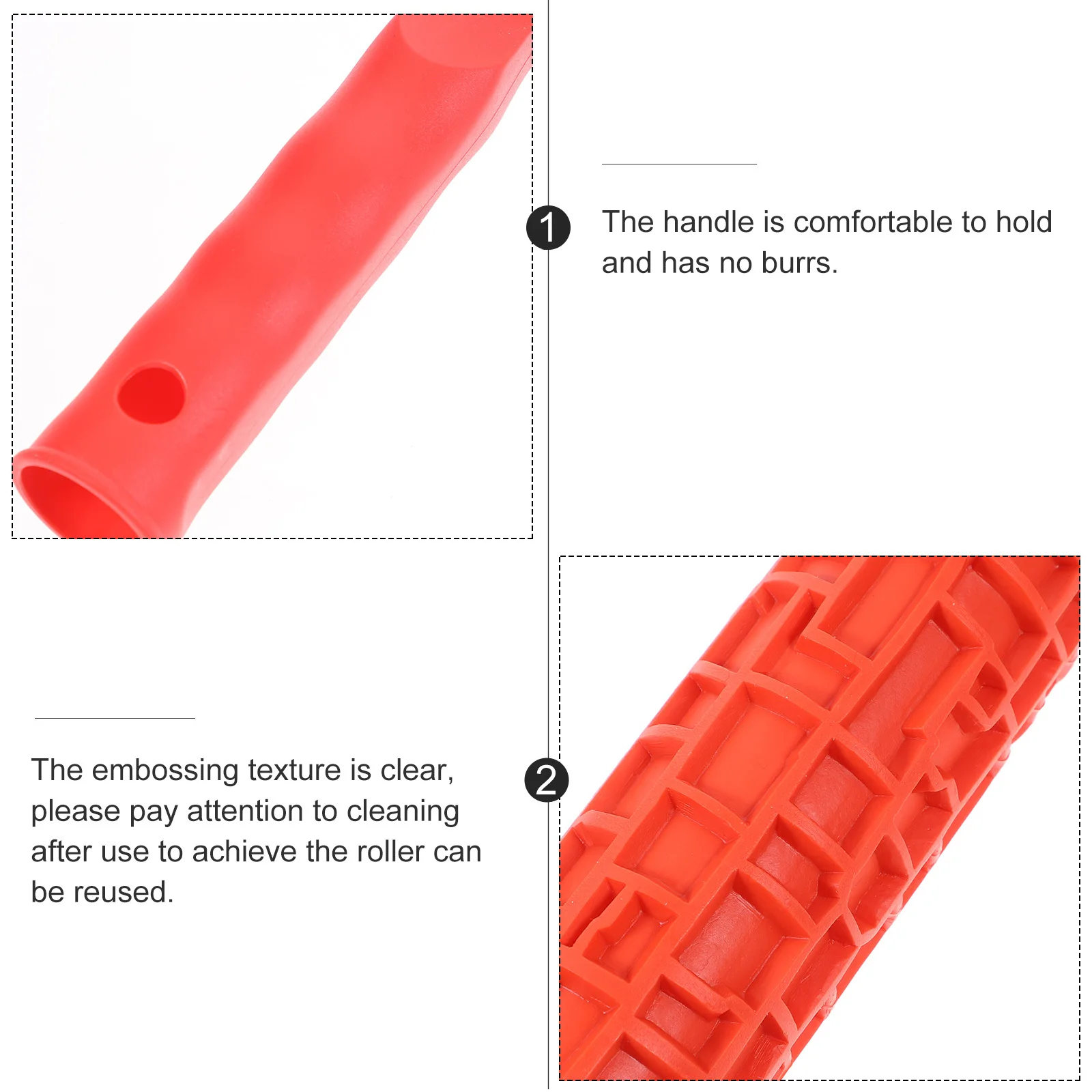 

Wall Painting Roller with Handle Reusable Graining Tool for Embossed Diatom Mud Texture Decoration Household Painting Rubber