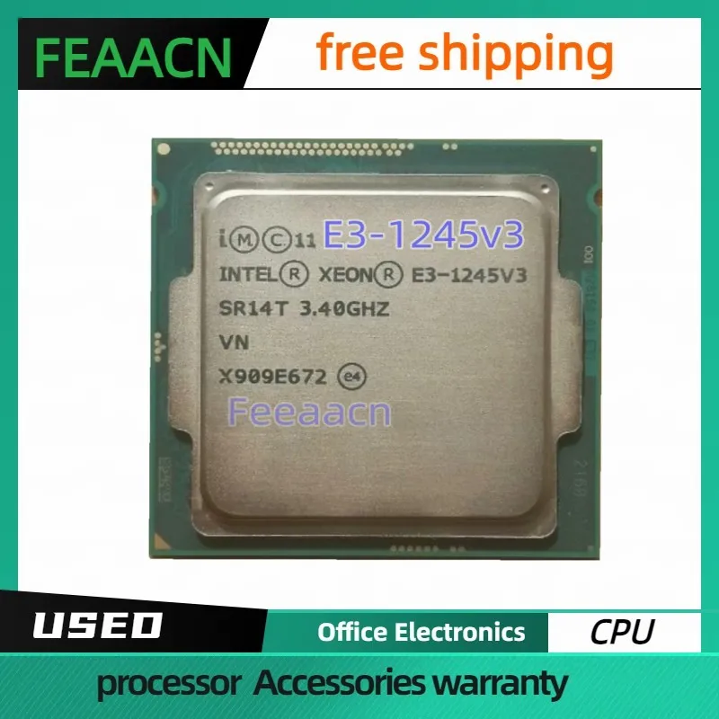 

Usado Xeon CPU E3-1245v3 SR14T 3.4GHZ 4núcleos LGA1150 84W 22nm E3 1245V3 processador