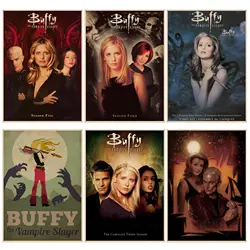 Buffy The Vampire Slayer Retro Kraft Paper Poster Decoracion Painting Wall Art Kraft Paper Posters Wall Stickers