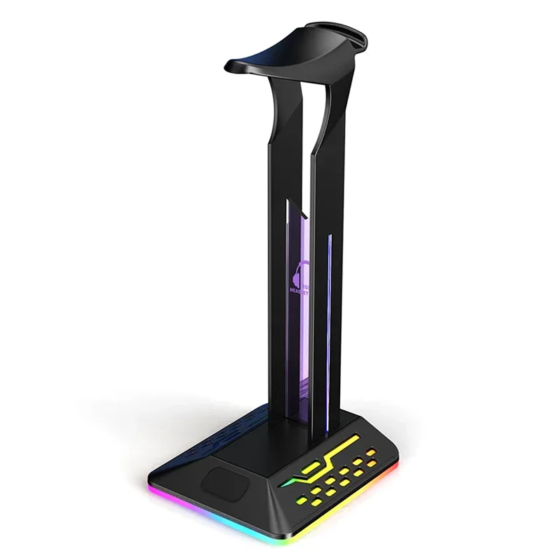 

게이머용 RGB 헤드셋 거치대, 7 컬러 게이밍 헤드폰 스탠드, C타입, PC 액세서리
