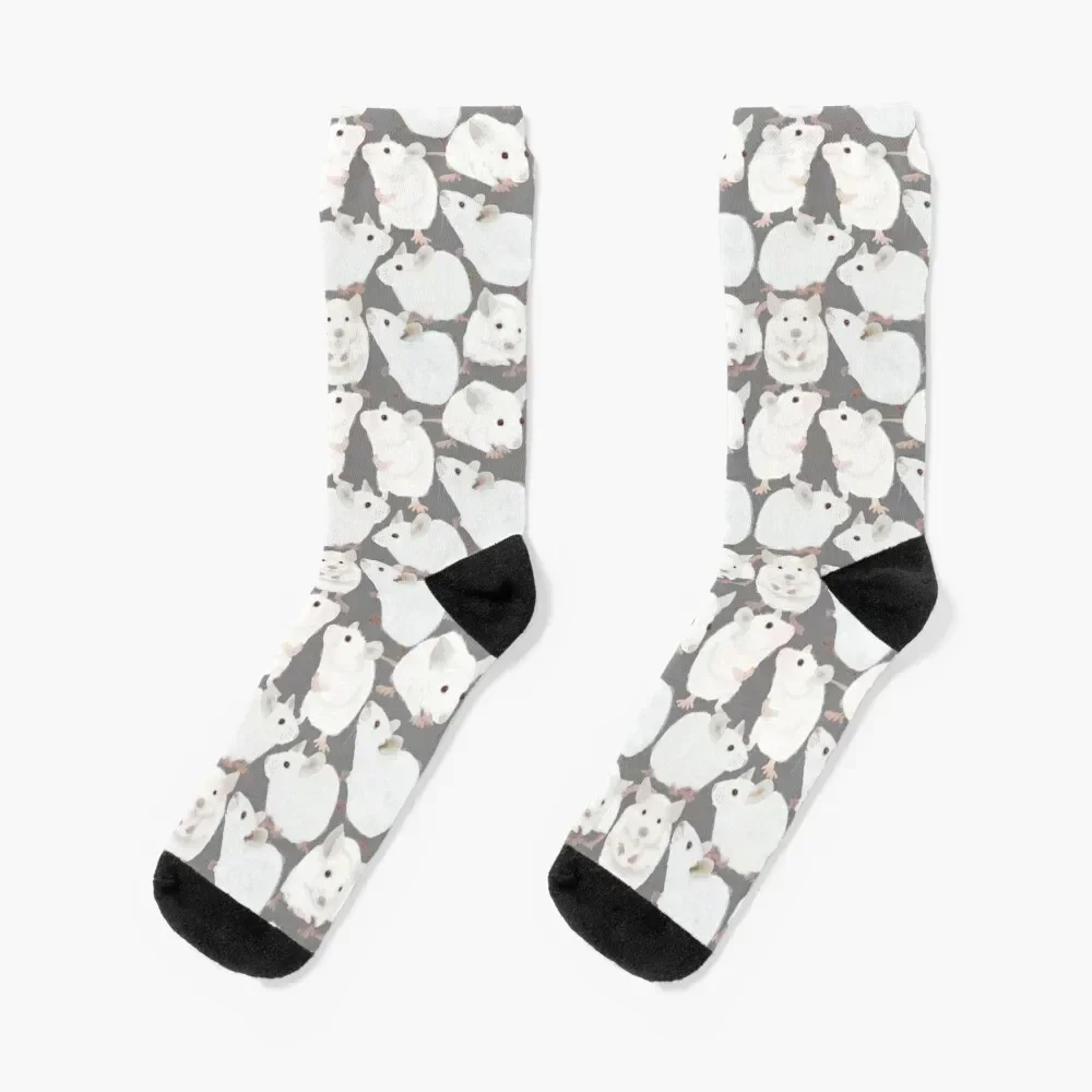 

White Mice Socks Soccer cute Running football Male Socks Women's hip hop retro anti-slip Socks Man Women's