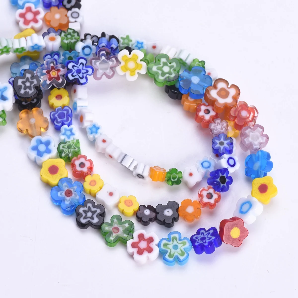 Mixed Flower Shape 4mm~9mm Millefiori Glass Loose Crafts Beads lot for DIY Jewelry Making Findings