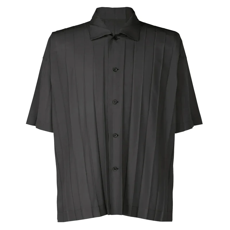 ISSEY Wrinkle Shirt - Summer High-Style Casual Soft-Fitting Short Sleeve White Shirt for Men