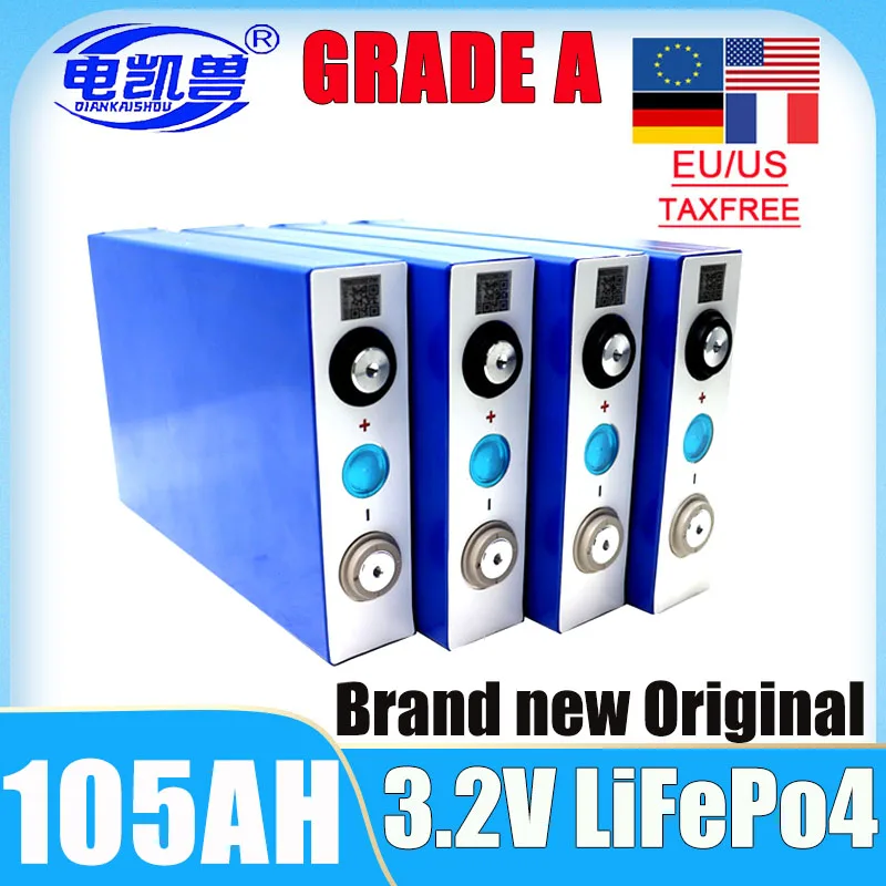 3.2V LiFePo4 Battery 105AH DIY12V 24V 48V camping car lithium iron phosphate battery golf cart rechargeable battery