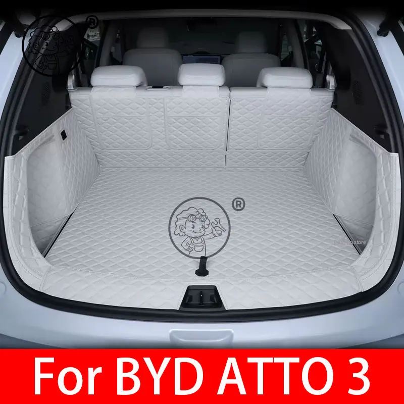 Tapis de coffre sur mesure en cuir durable pour BYD ATTO 3 EV 2026 2025 2027 – Protection intérieure et accessoires automobiles