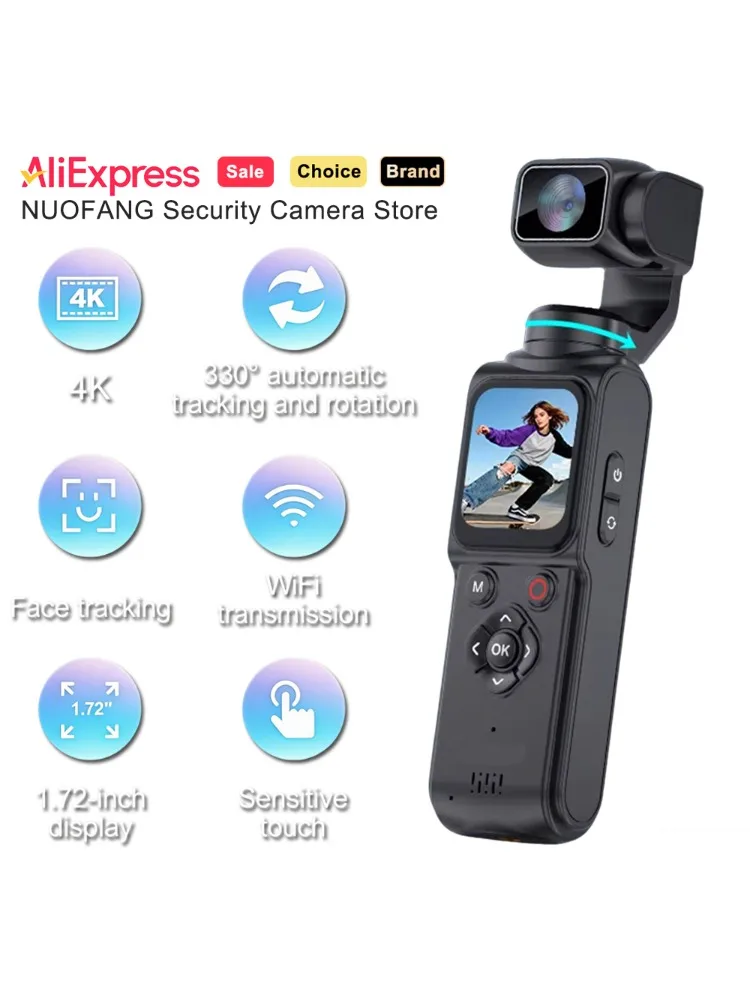 AliExpress NONE 4K Ultra HD Sports Action Camera, WiFi, 0.96" IPS Screen, Portable Mini DV Video Recorder for Cycling Outdoor Sports Vlog