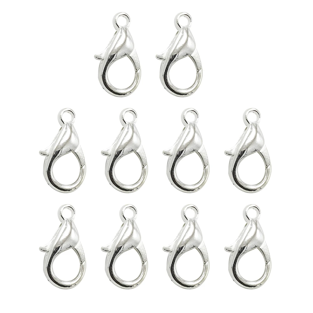 

100pcs Lobster Clasp Alloy Silver Jewelry Making Necklace Bracelet Charm Accessories Clasps Craft Supply Homemade