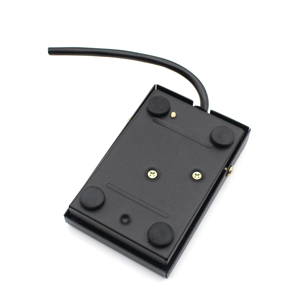 1pcs TFS-1 Metal Non-slip Momentary Electric Power Foot Pedal Switch 220V AC 10A Waterproof SPDT Black On Off 1NO1NC Footswitch